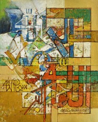 Chitra Pritam,  Subhanallah - Alhamdulillah – Allahuakbar, 16 x 20 Inch, Oil on Canvas, Calligraphy Painting, AC-CP-281